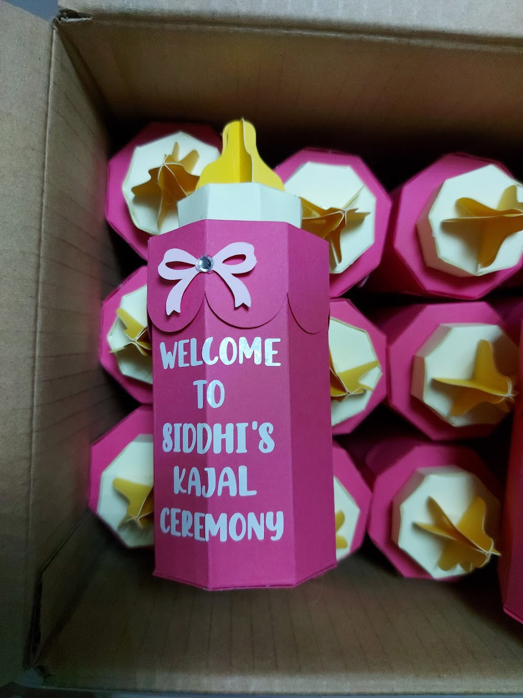 🍼✨ CUSTOM BABY BOTTLE PARTY FAVOUR BOXES ✨🍼