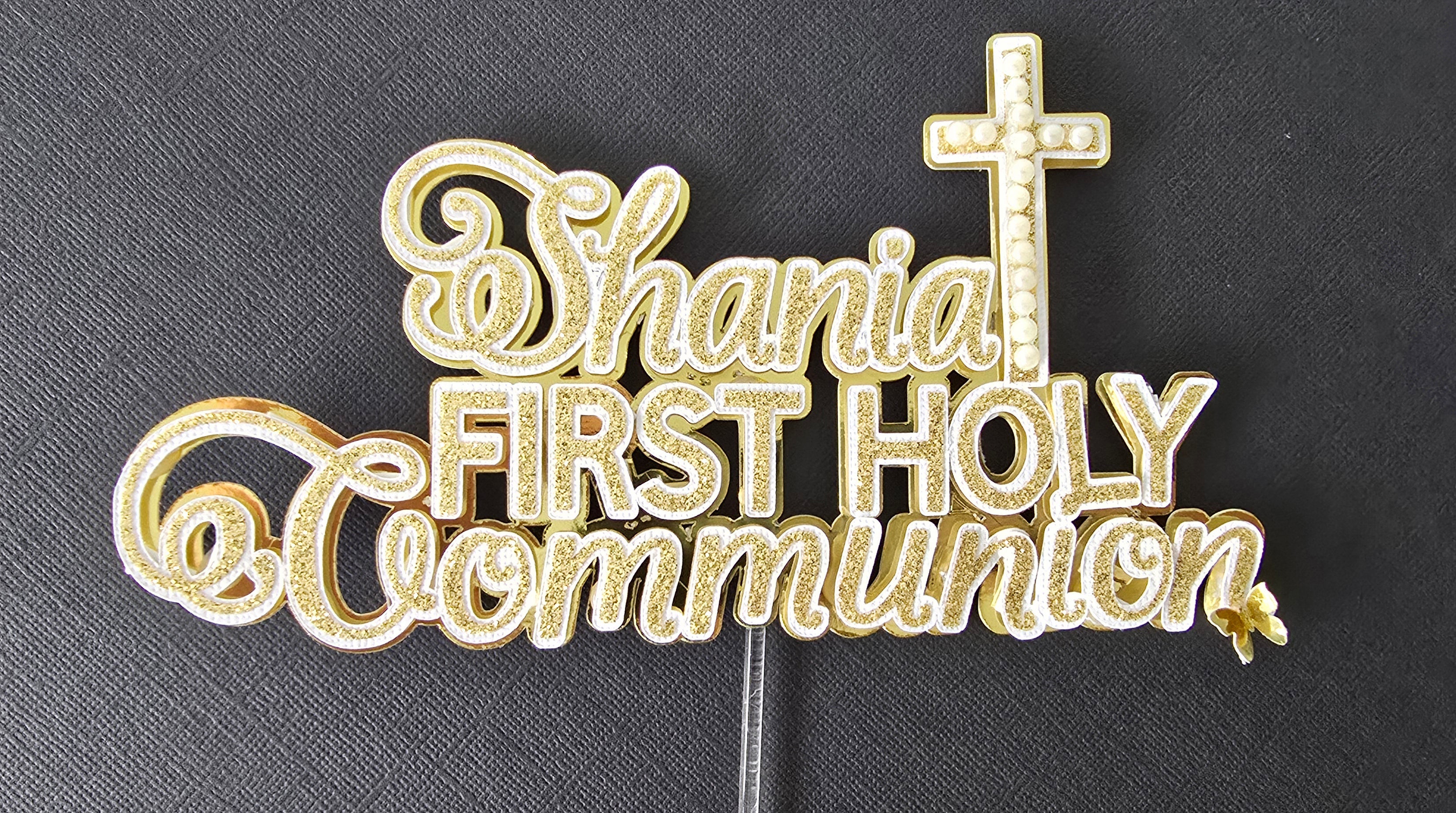✝️ Personalised First Holy Communion Cake Topper ✝️