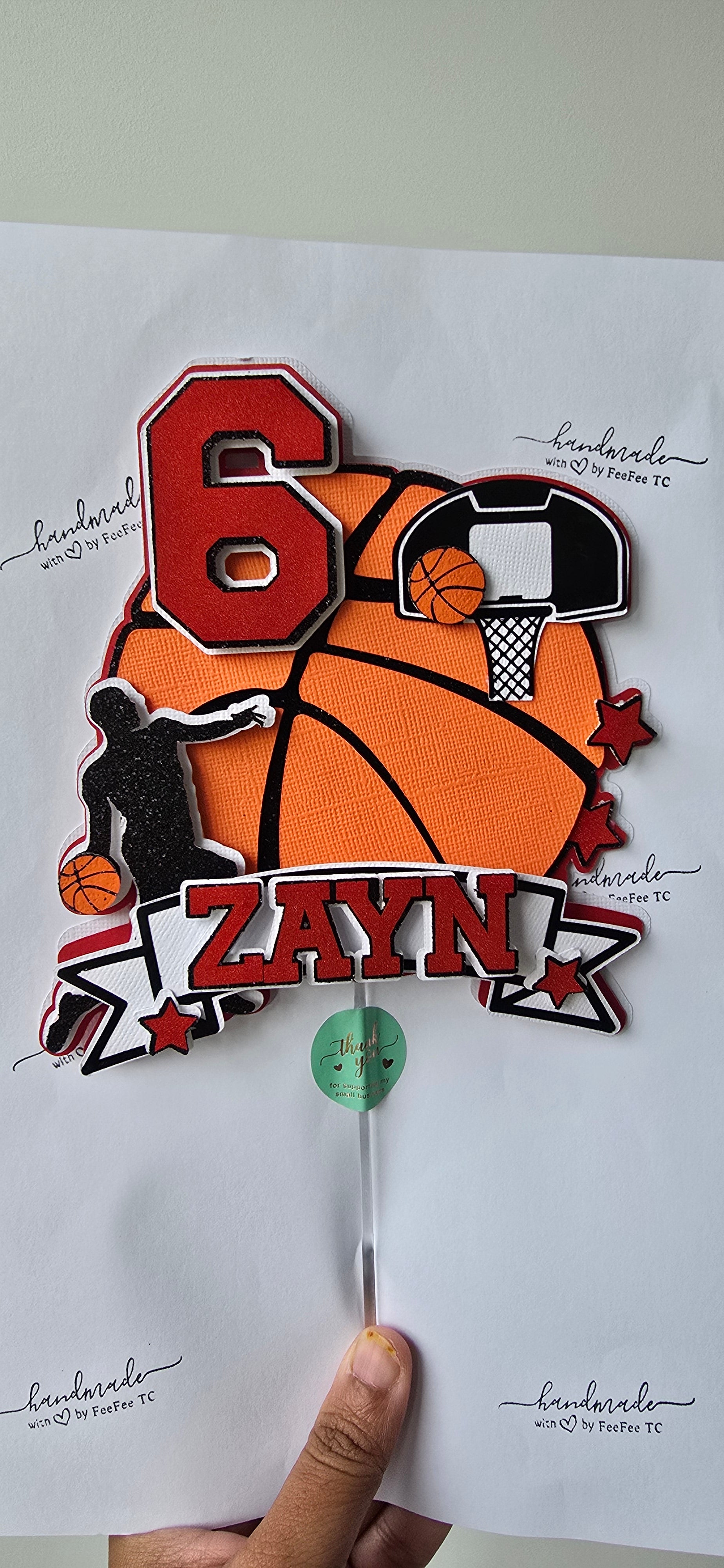🏀 Personalised Basketball Cake Topper 🏀