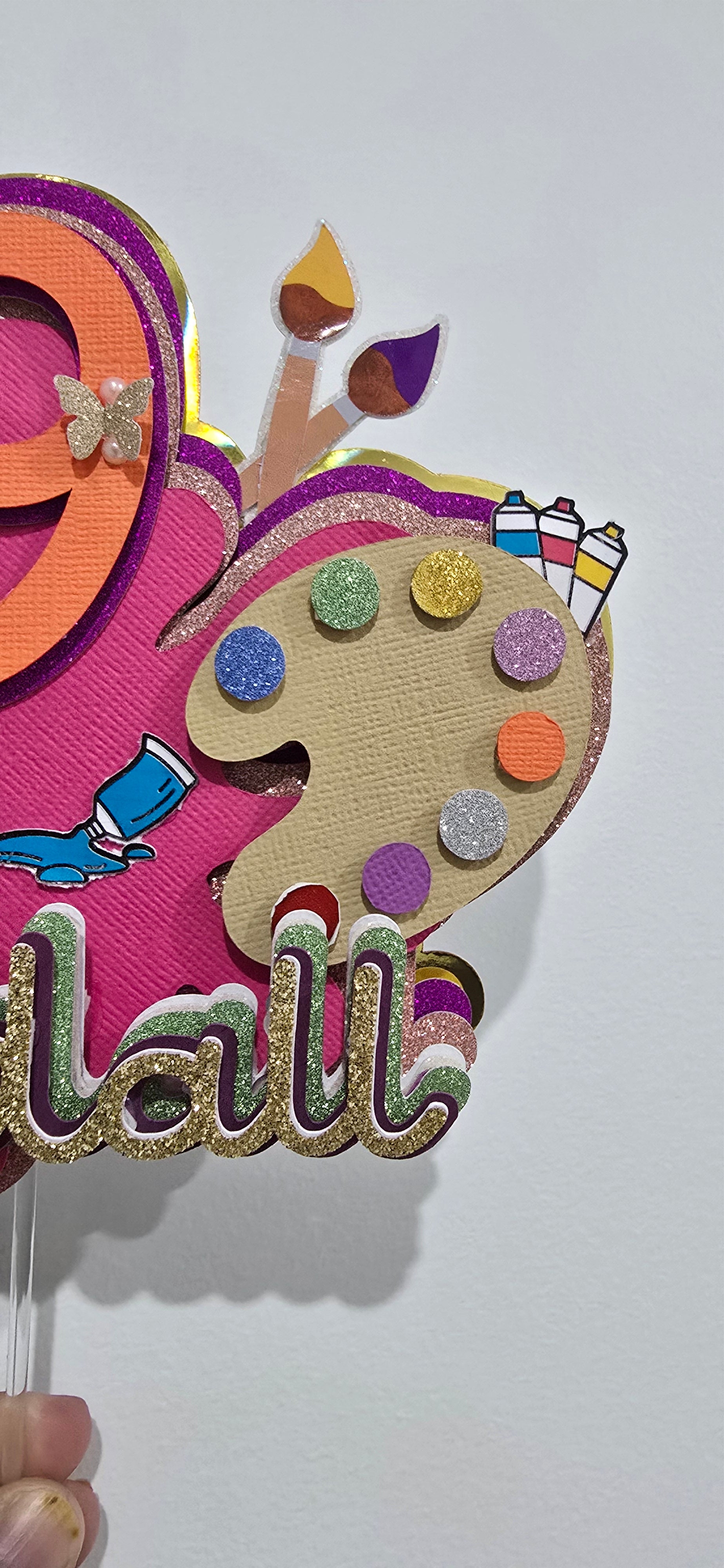 🎨 Personalised Art Theme Cake Topper 🎨