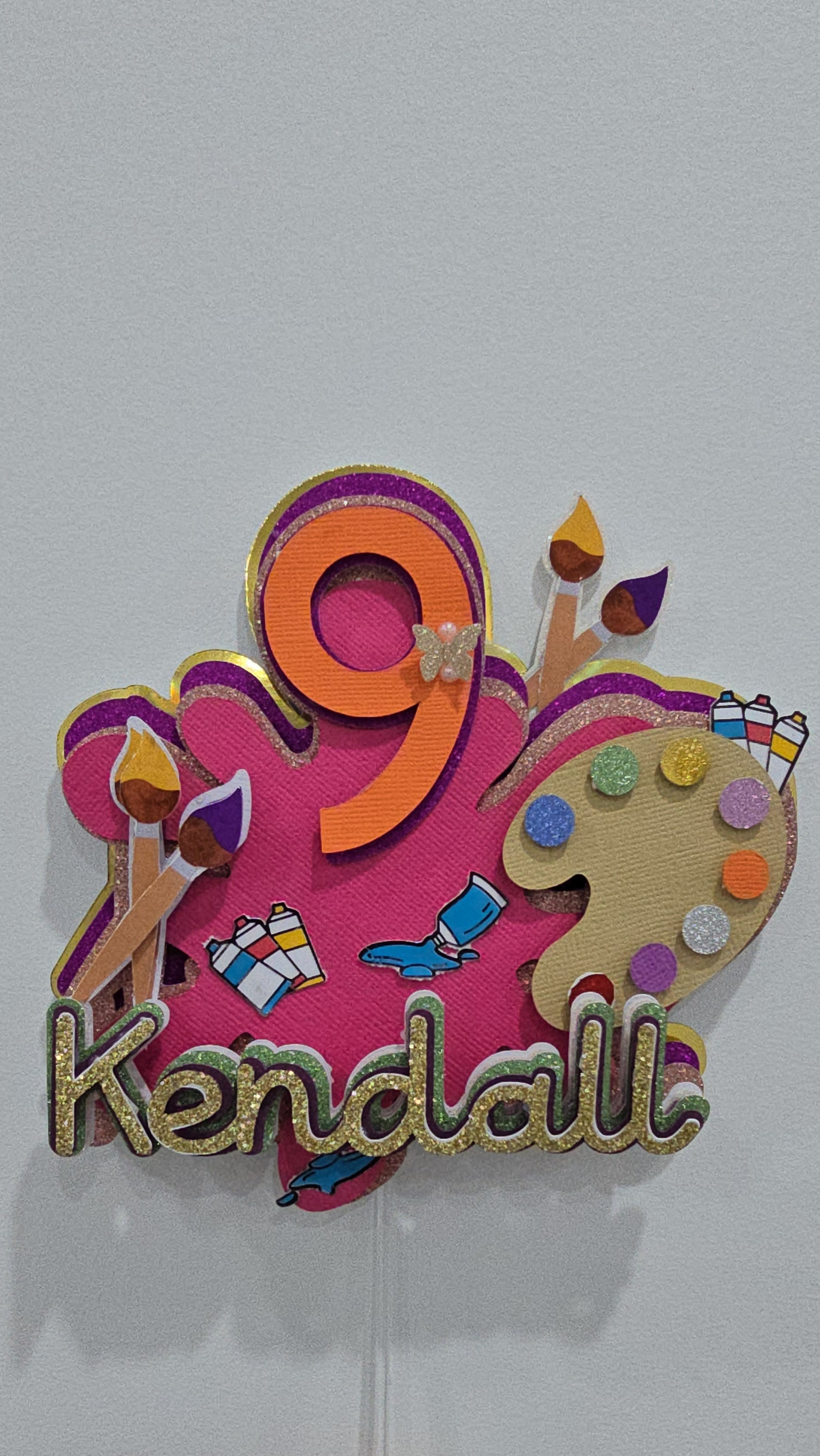 🎨 Personalised Art Theme Cake Topper 🎨
