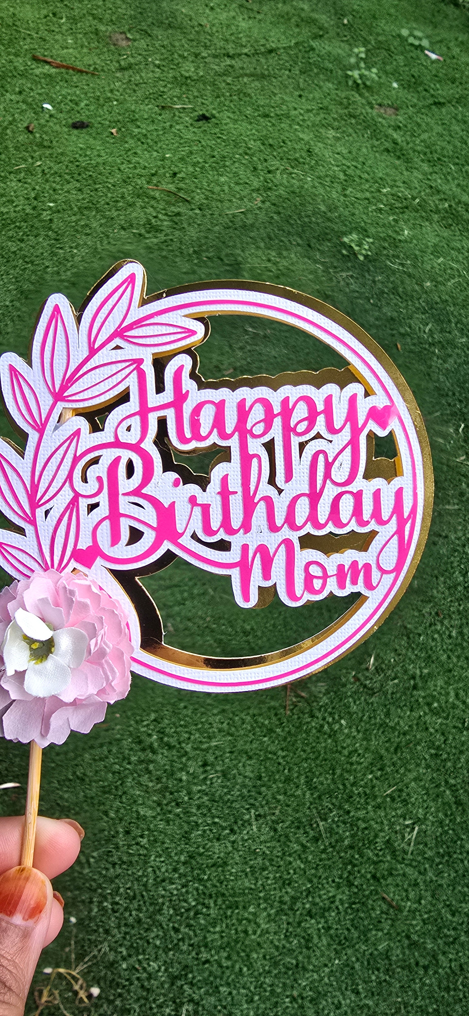 🌸 Personalised Birthday Cake Topper for Mum 🌸